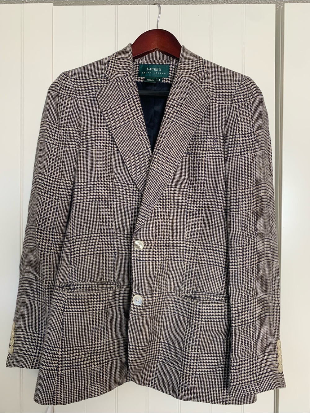 Lauren Ralph Lauren Black & White Glen Plaid Sport Coat